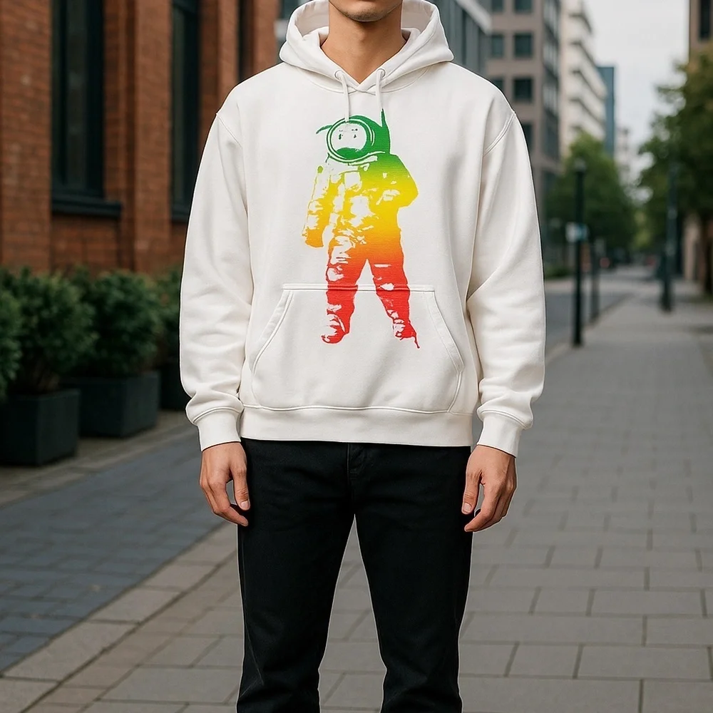 Space Astronaut Man on the Moon Rasta Sweatshirt Hoodie Size 3X - Picture 1 of 8